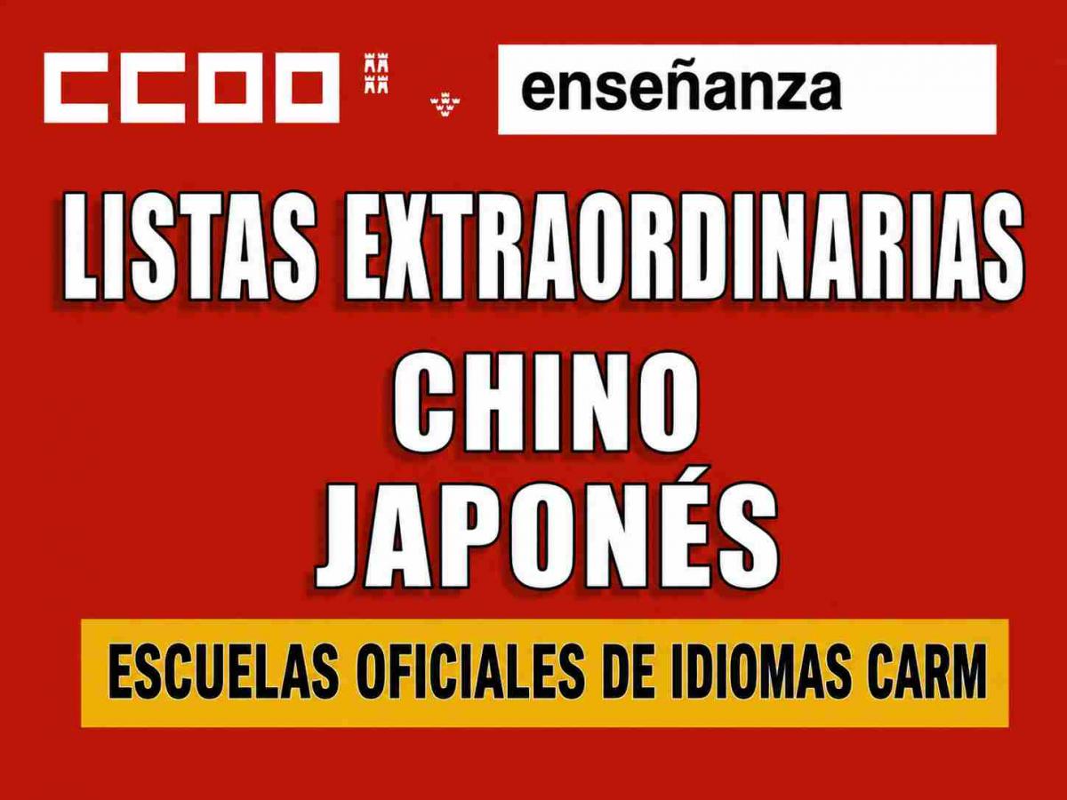 LISTAS EXTRAORDINARIAS CHINO JAPONES EOI CARM 24 06 2026