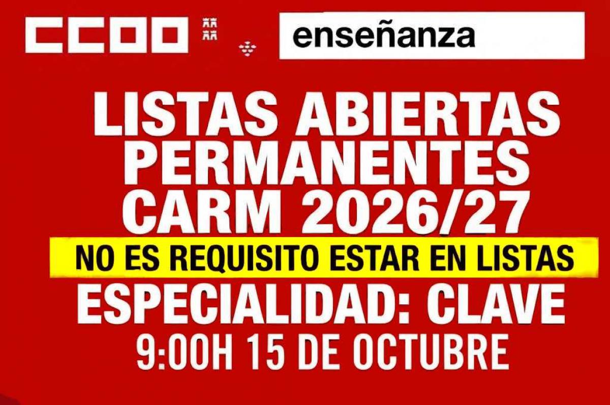 LISTAS ABIERTAS 13 10 2026