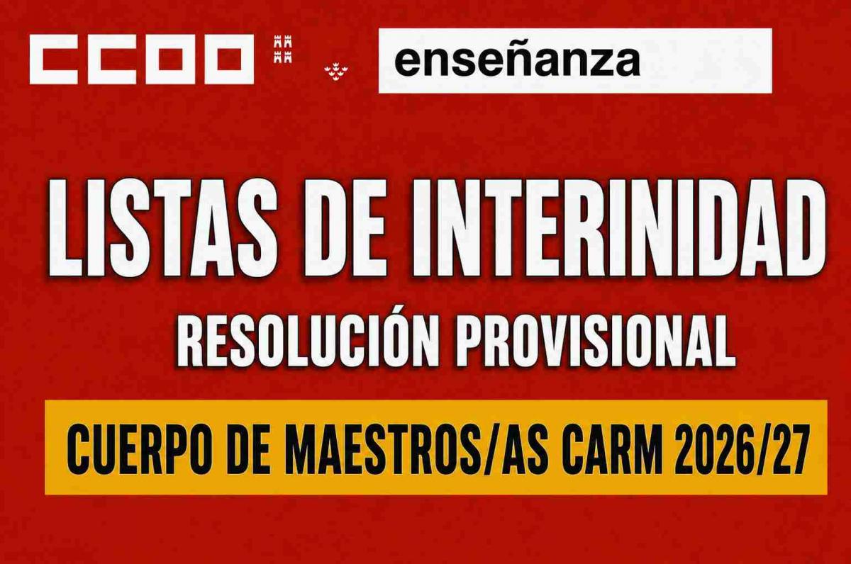LISTAS INTERINIDAD MAESTROS/AS 2026