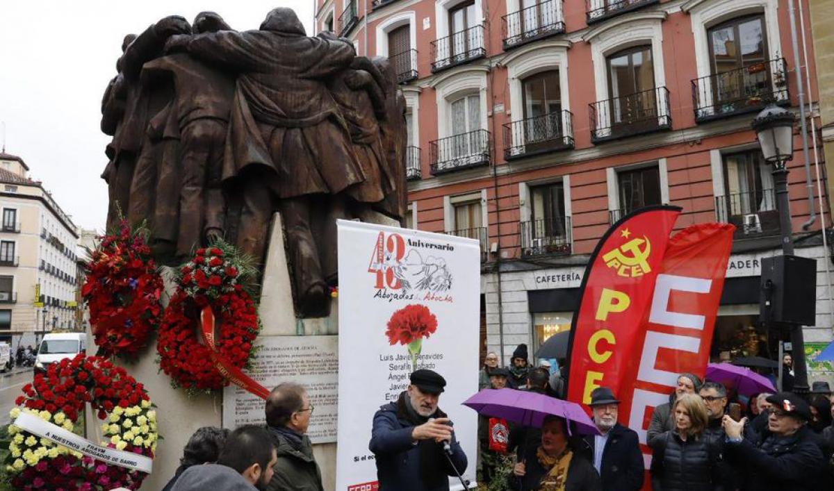 Alejandro Ruiz-Huerta interviene en el homenaje a los Abogados de Atocha del año pasado