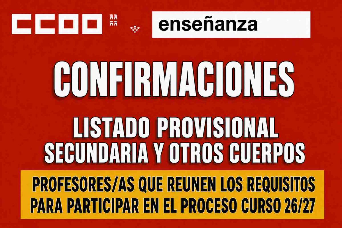 CONFIRMACIONES SECUNDARIA Y OTROS 14 07 2026