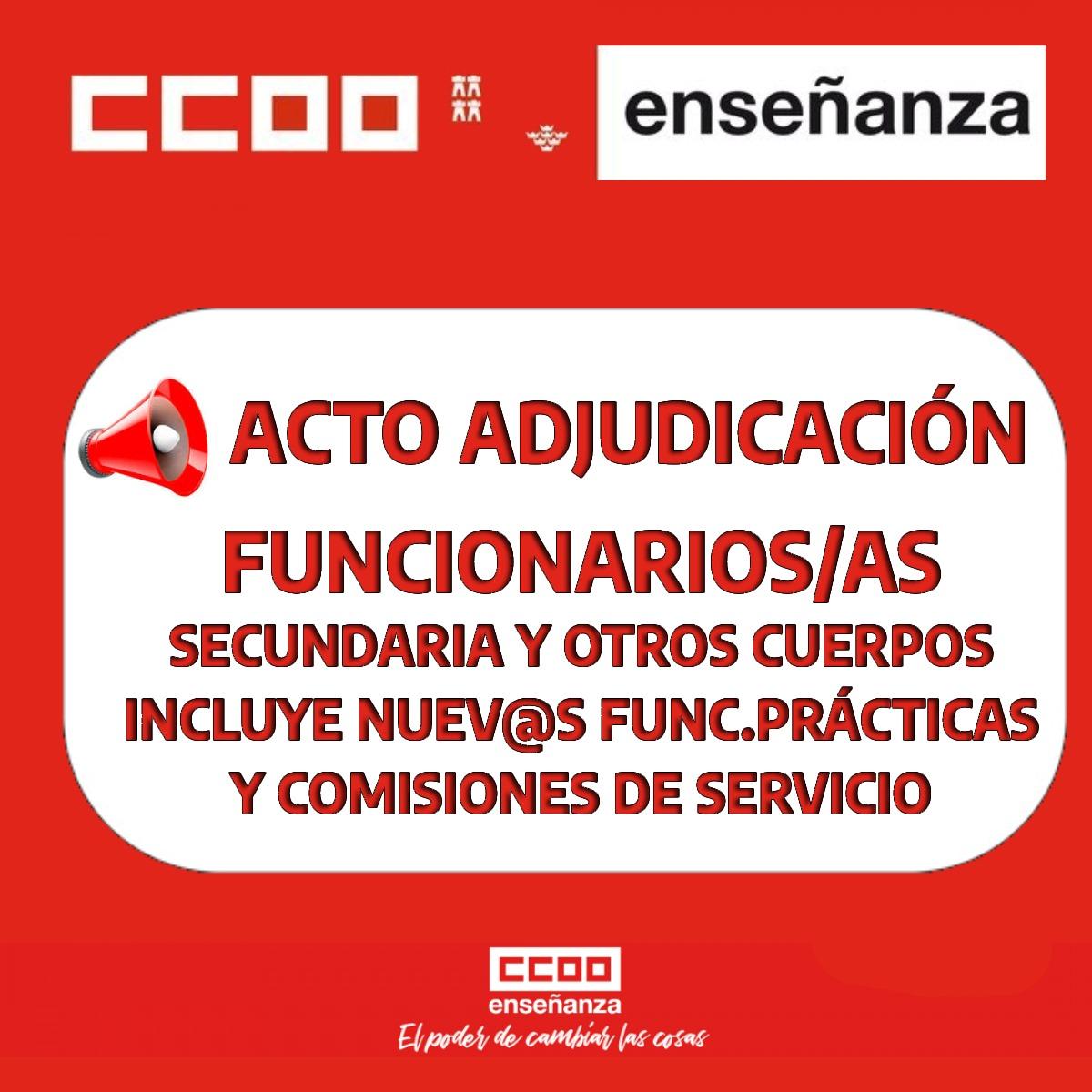 Actos de adjudicacin funcionariado secundaria