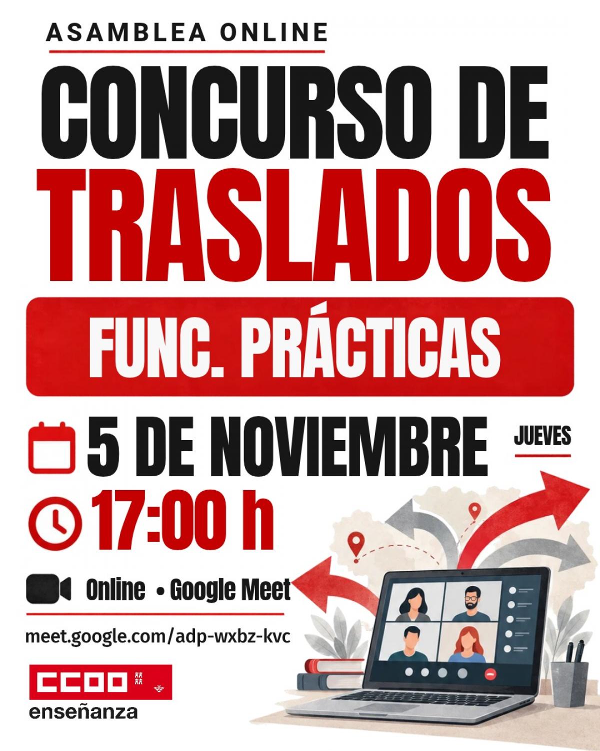 ASAMBLEA CONCURSO DE TRASLADOS ESPECIAL FUNCIONARIADO EN PRÁCTICAS 2026