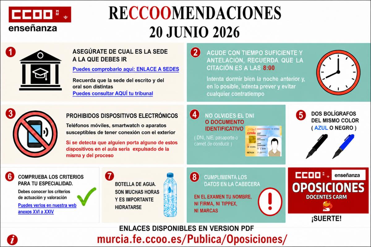 RECOOMENDACIONES OPOS 2026 HORIZONTAL