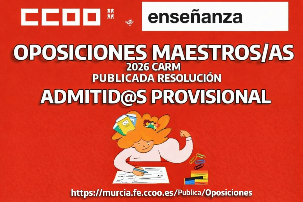 admitid@s oposiciones maestros*as 2026 CARM