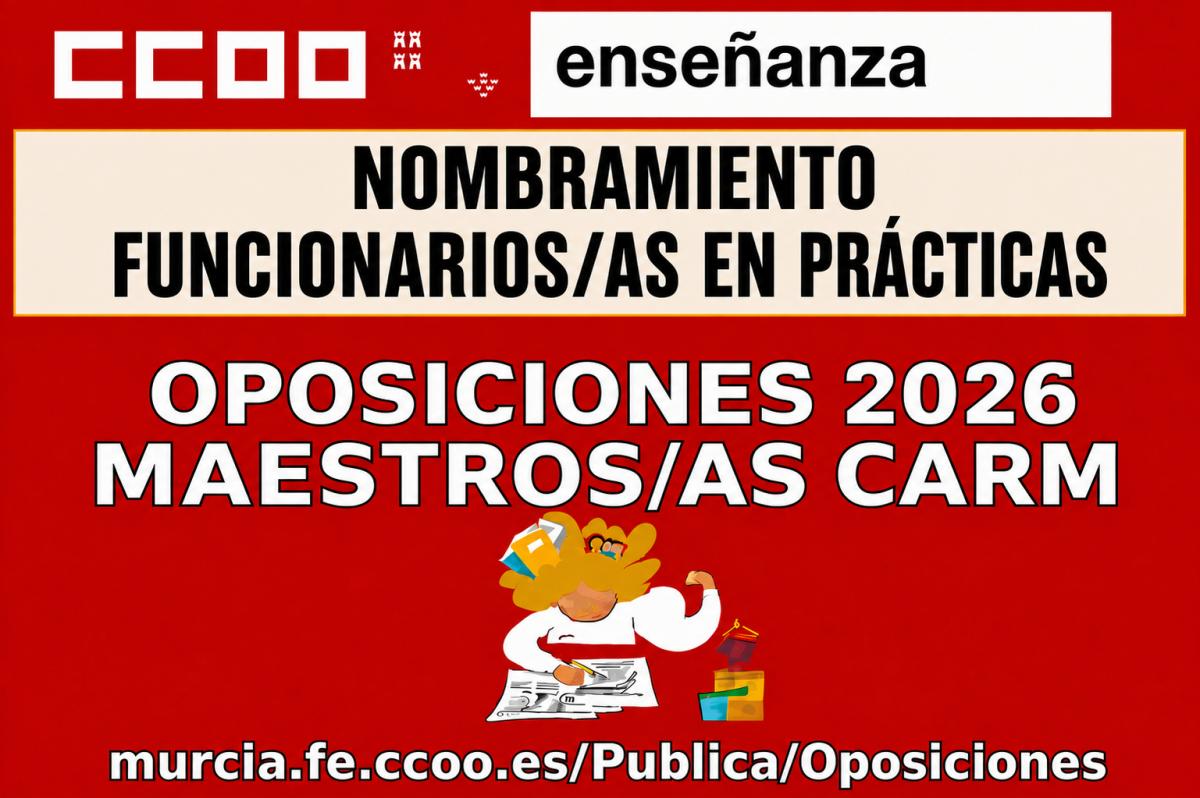BORM FUNC PRÁCTICAS OPOSICIONES MAESTROS/AS CARM 2026
