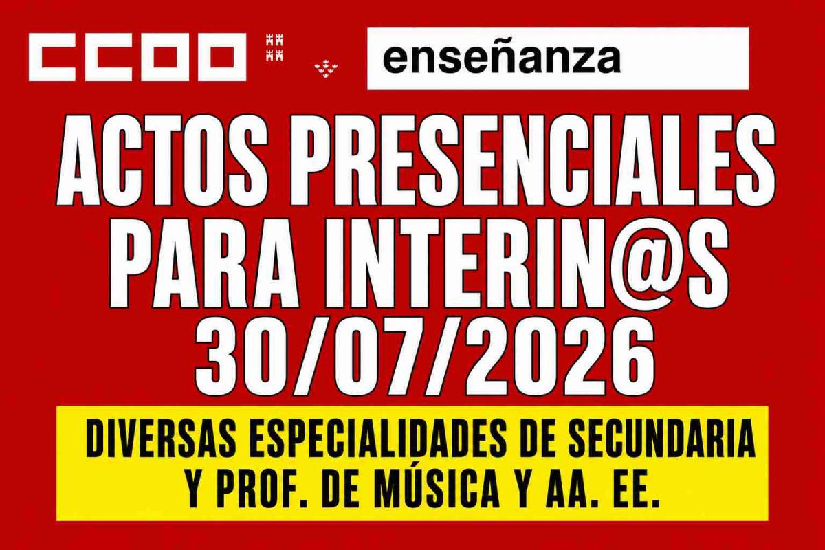 ACTOS PRESENCIALES 30/07/2026