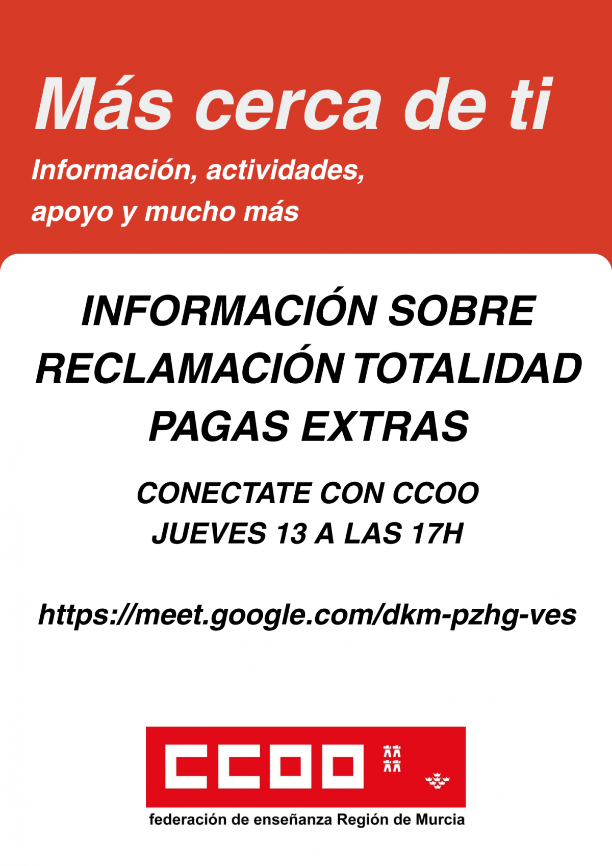 reunión informativa sobre Mesa General y pagas extra