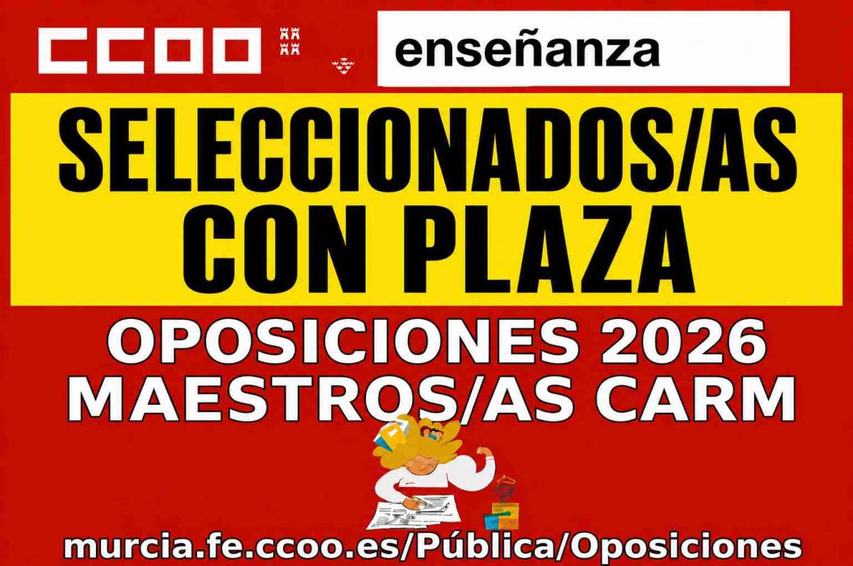 SELECCIONADOS/AS OPOSICIONES MAESTROS/AS 2026 CARM
