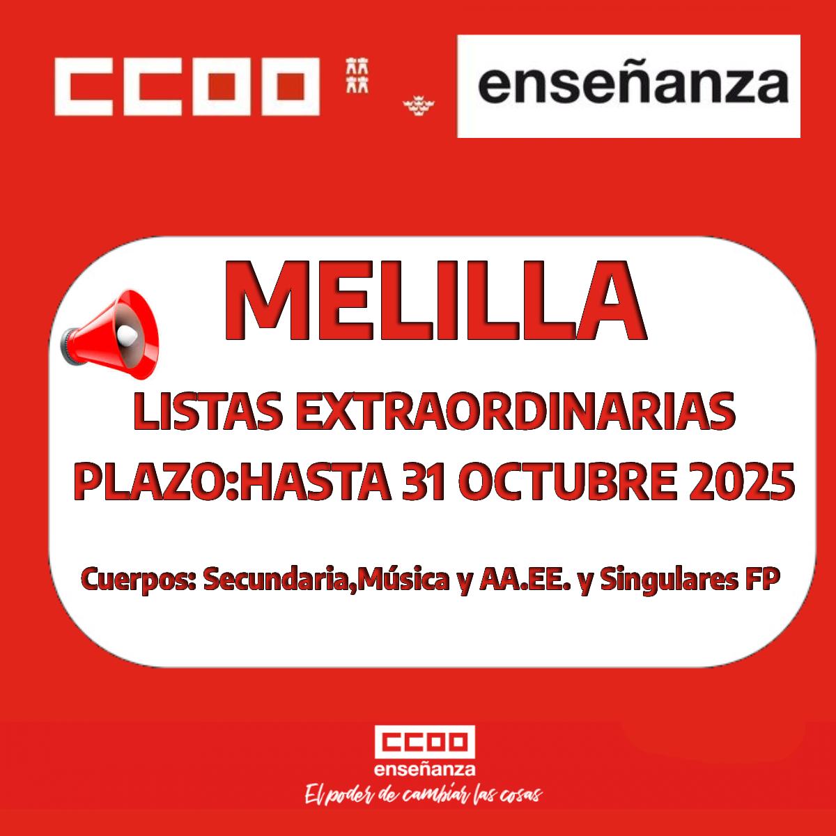 LISTAS EXTRAORDINARIAS MELILLA