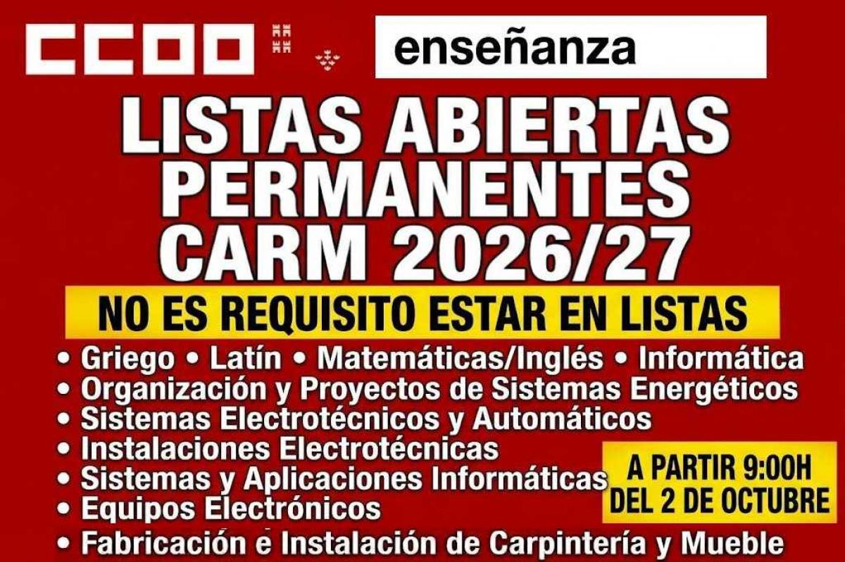 LISTAS ABIERTAS 1 10 2026