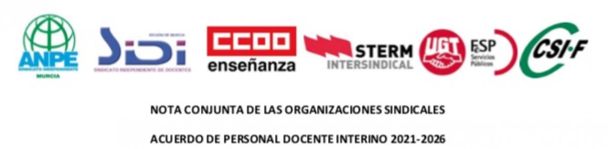 cabecera organizaciones sindicales acuerdo de interinos 2021-2026