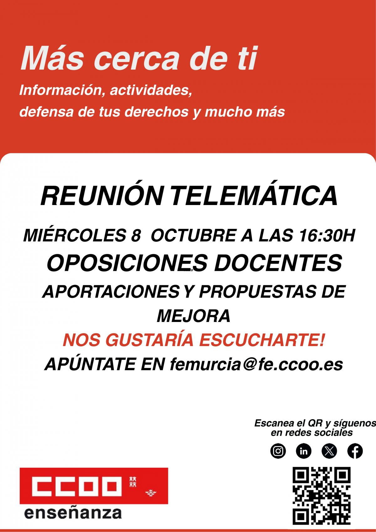 REUNIÓN TELEMÁTICA OPOSICIONES