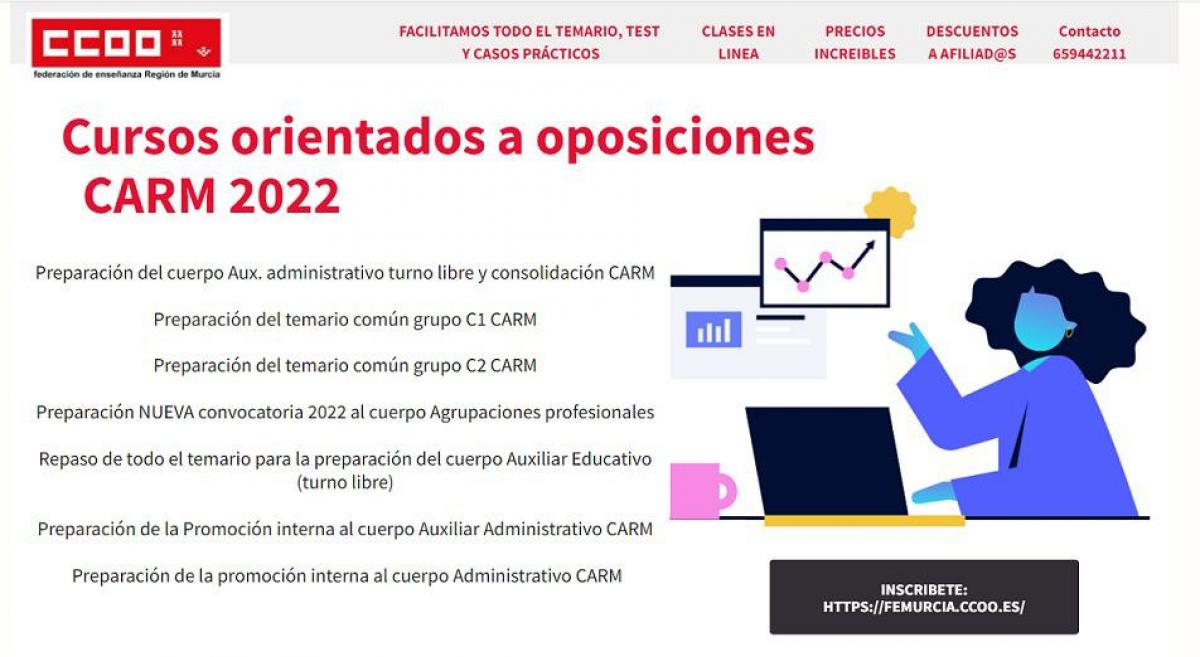 Cursos orientados a oposiciones CARM 2022