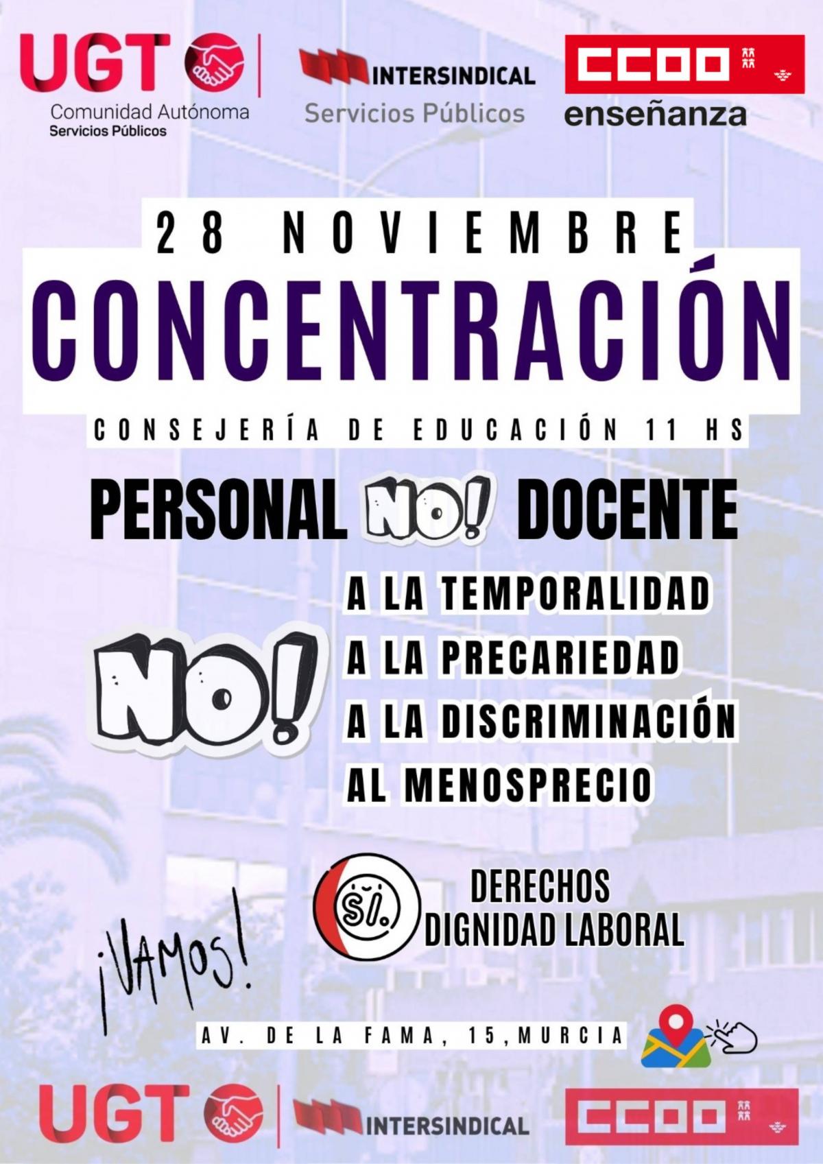 CARTEL CONCETRACIÓN PERSONAL NO DOCENTE 28N