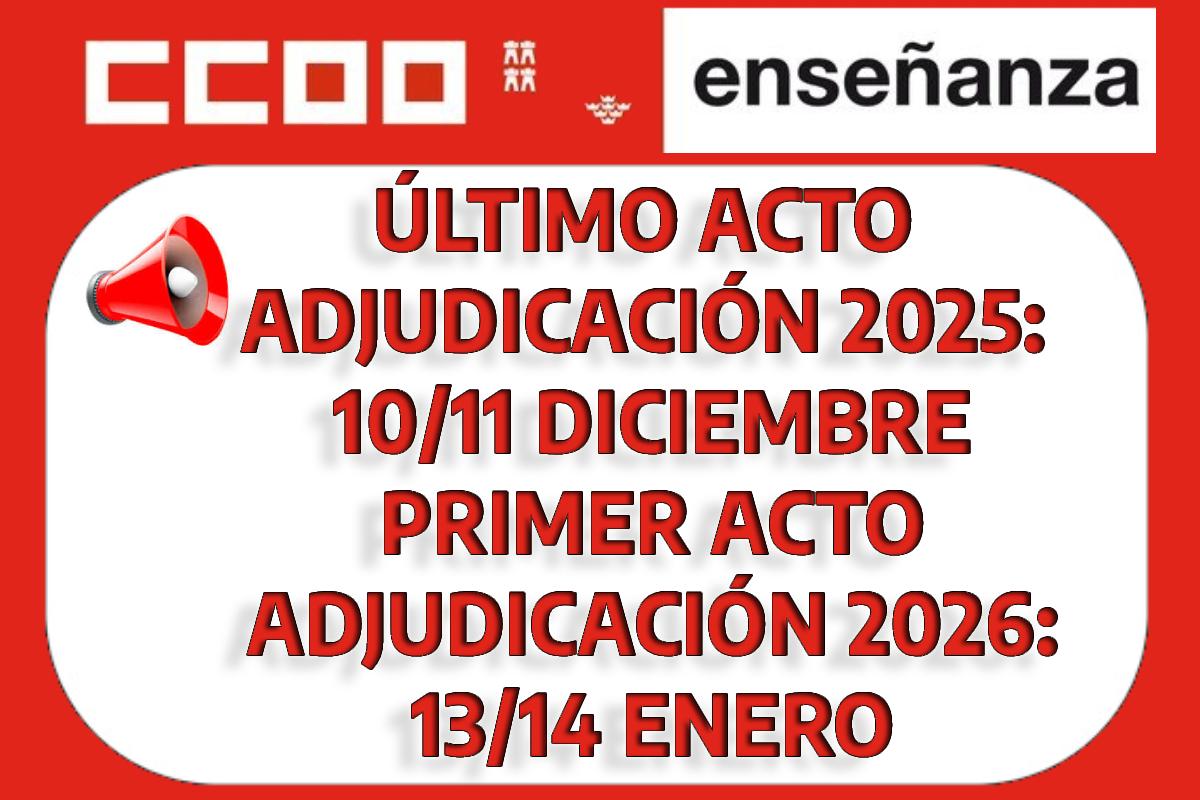 ÚLTIMO ACTO 2025 - PRIMERO 2026