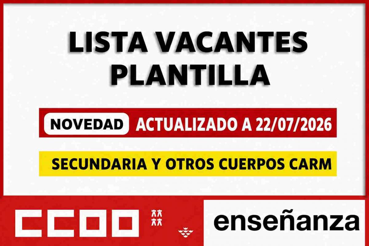 LISTA VACANTES SEC Y OTROS 22 07 2026