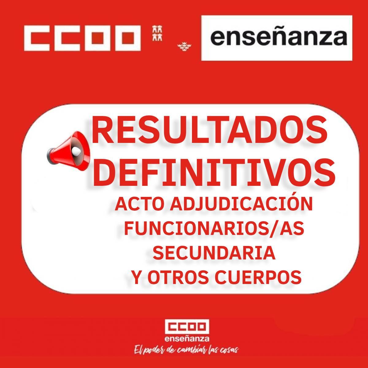 RESULTADOS DEFINITIVOS ACTO ADJUDICACIN FUNC SEC. Y OTROS