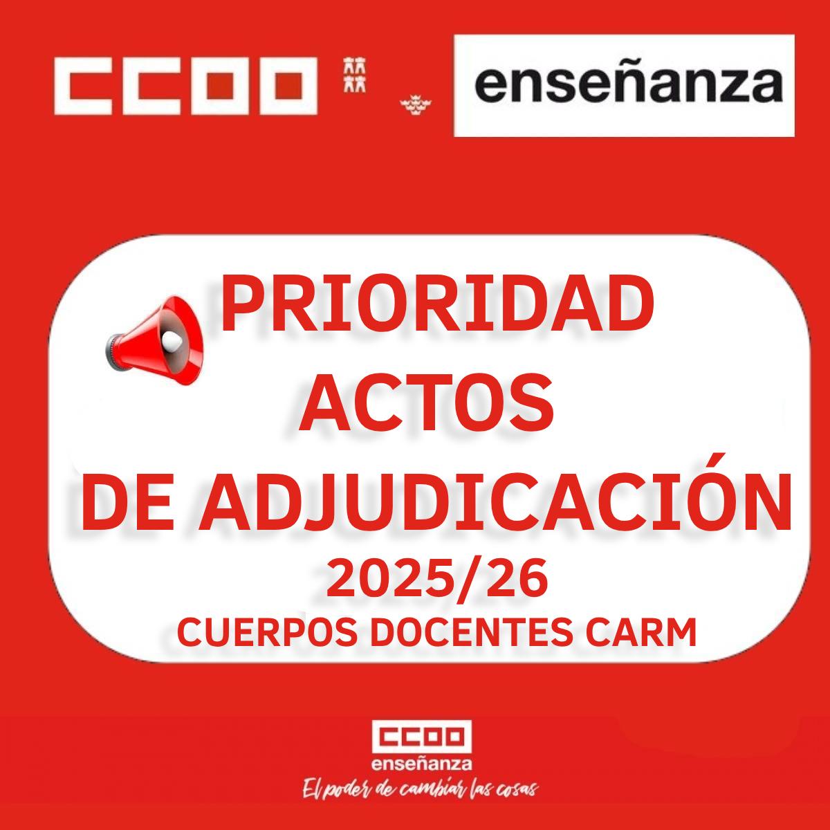 PRIORIDAD ADJUDICACIONES DOCENTES CARM 2025 2026