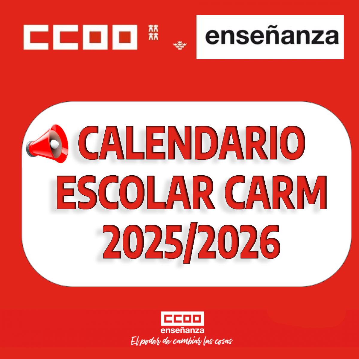 CALENDARIO ESCOLAR CARM 2025 2026