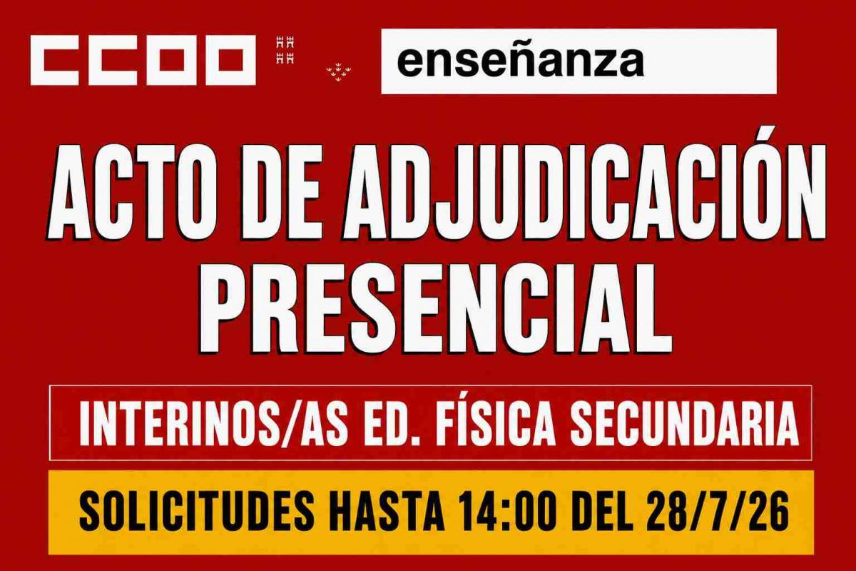 ACTO PRENCIAL INTERINOS/AS ED.FÍSICA SEC.