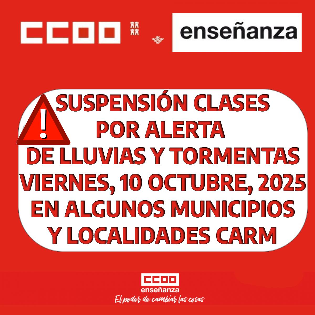 SUSPENSIÓN CLASES 10 10 2025