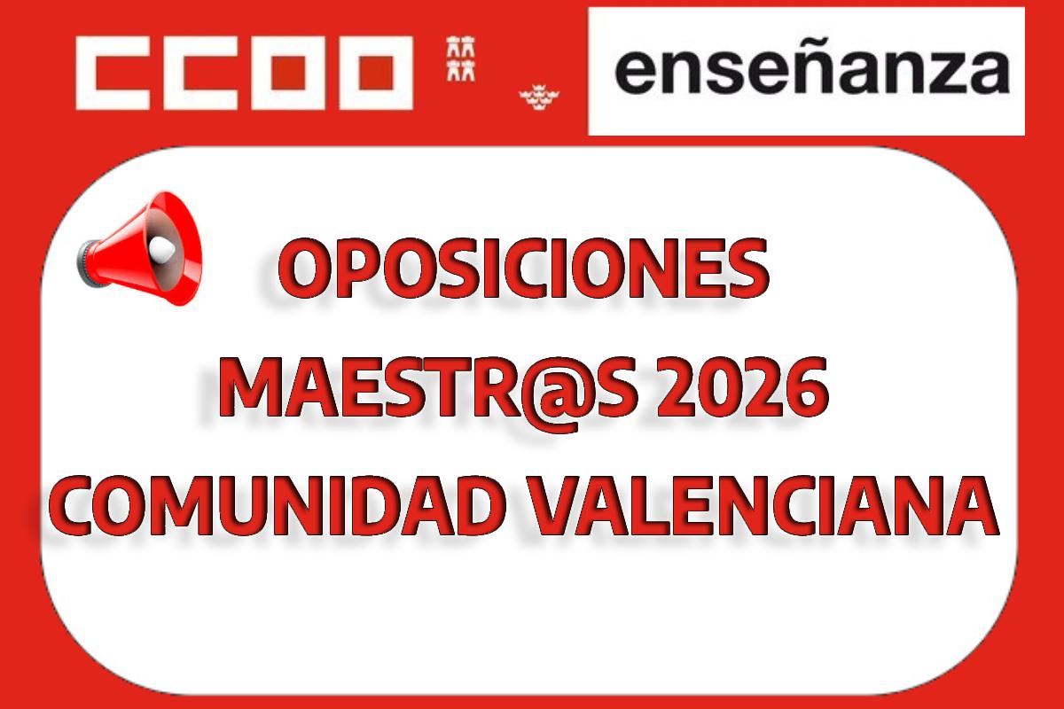 OPOSICIONES MAESTR@S COM VALENCIANA 2026